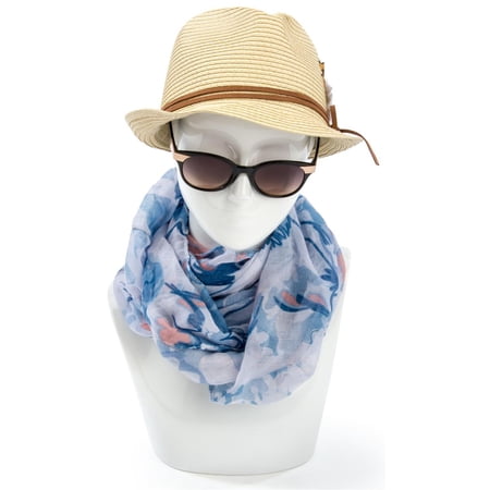 Displays2go Female Mannequin Bust, 18"H, Abstract Features, 18"H, Glossy (Polypropylene)