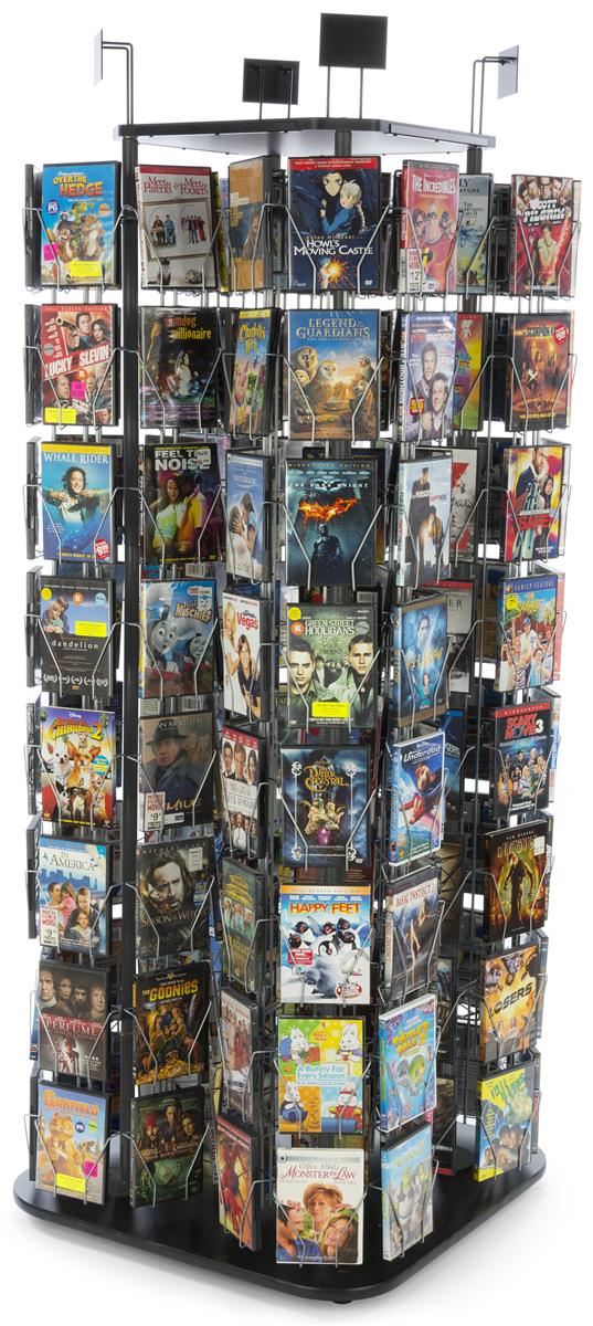 Displays2go Floor Standing Card Rack, Tiered Design, Steel Wire ...
