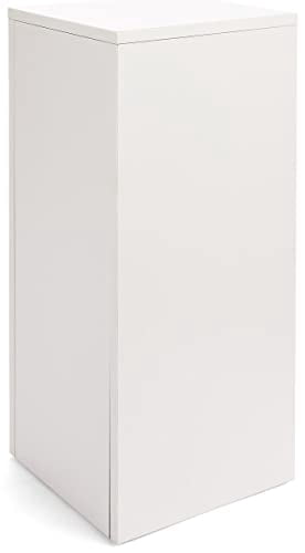 Displays2go Hexagon Pedestal Showcase - 36" White Laminated Display Stand