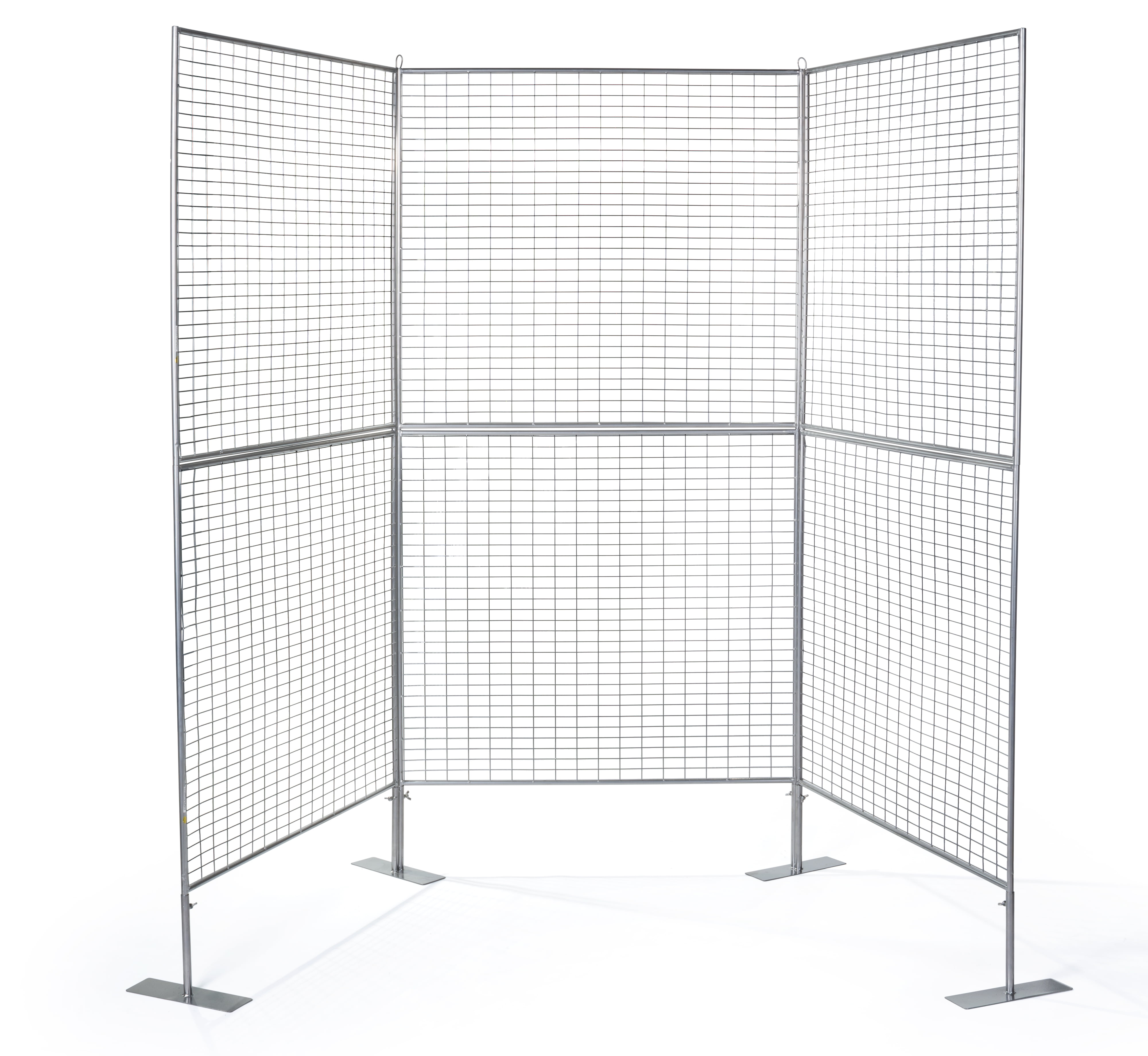 Silver Double-Sided Iron Gridwall Panel for Artwork Display