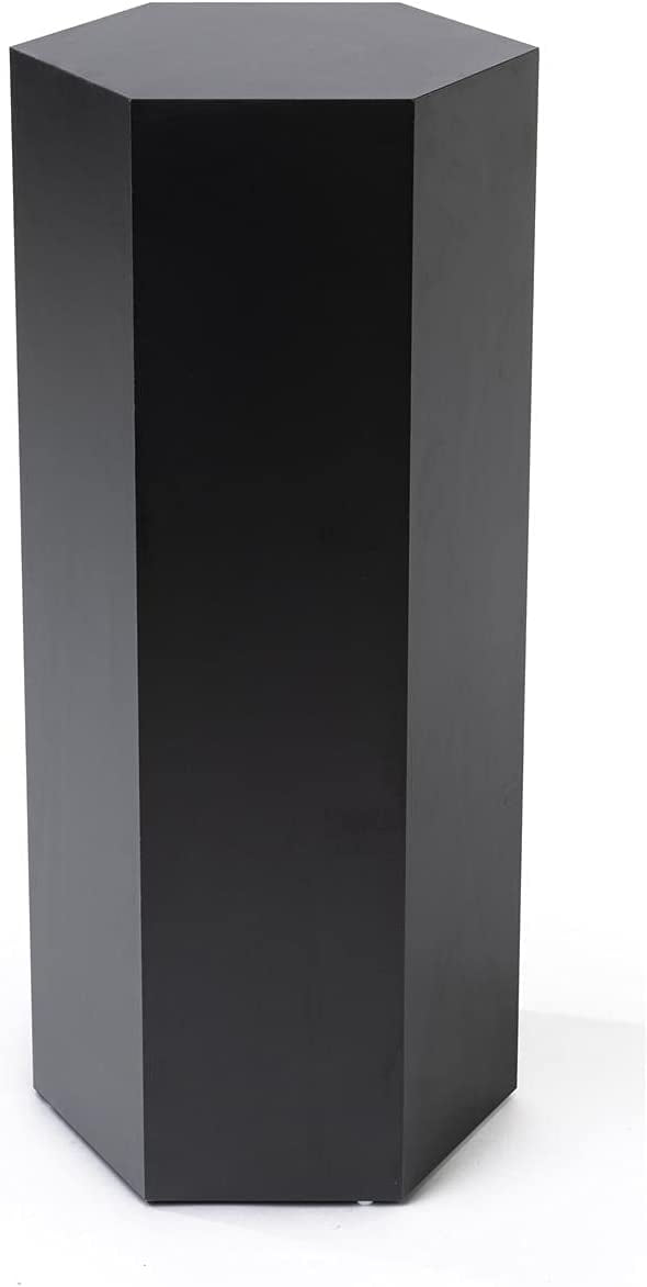 Displays2go Hexagon Riser Pedestal, Laminate, 30-inch Tall - Black ...