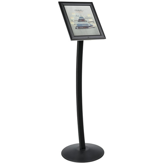 Displays2go Outdoor Menu Pedestal, Aluminum Construction Black Finish (CM8511PBK2)