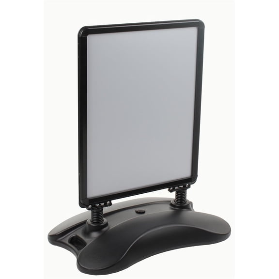 Displays2go Outdoor Sidewalk Snap Open Sign Frame, Wheeled Base, 22x28-Inches, Double-Sided, Black (PS1528BLK)