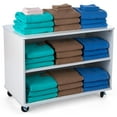thumbnail image 1 of Displays2go Portable Nesting Table with Adjustable Shelving – White (MBSHFWH), 1 of 2