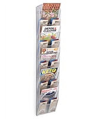 Displays2go Single & Multi-Tiered Metal Mesh Literature Wall Rack, 10-20 Pockets - Silver (MSHWL10SLV)