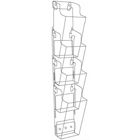 Displays2go Wall Brochure Holder, Twelve Half-View Pockets Hold 4 x 9 Inch Pamphlets, Hardware Included (Clear Acrylic)