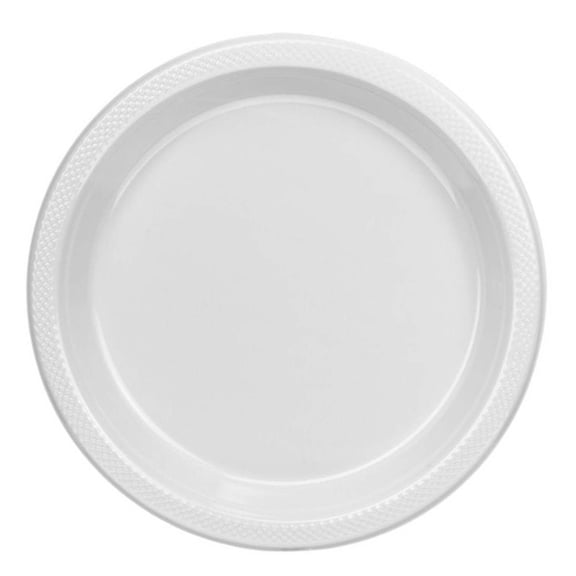 Disposable 10" White Diner Plastic Plates: 4 PCs