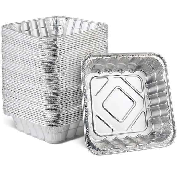 Disposable 10'' X 3'' Inch Square Aluminum Tin Foil Baking Pans Bakeware - Cookware For Cakes Breads Brownies Bread Meatloaf Lasagna Pack Of 50