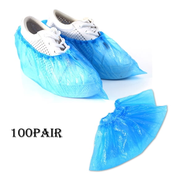 Disposable 100-Pack Shoe Covers for Hygienic Protection, Boot Covers for Workplace and Indoor Carpets, Lightweight and Slip-Resistant for Medical or Home Use