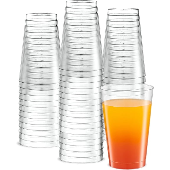 Disposable 12 oz Crystal Clear Plastic Tumblers for Party's & Weddings pack of 100