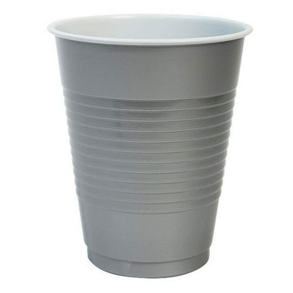 Disposable 18oz Silver Plastic Cups: 4CT