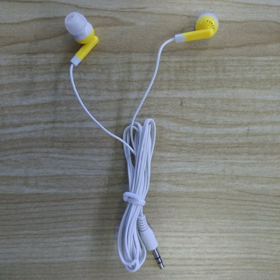 Disposable 3.5mm In-Ear Earbuds - Individually Packaged for Schools, Offices, Gyms - Material, Anti-Tangle Cord, Assorted Colors