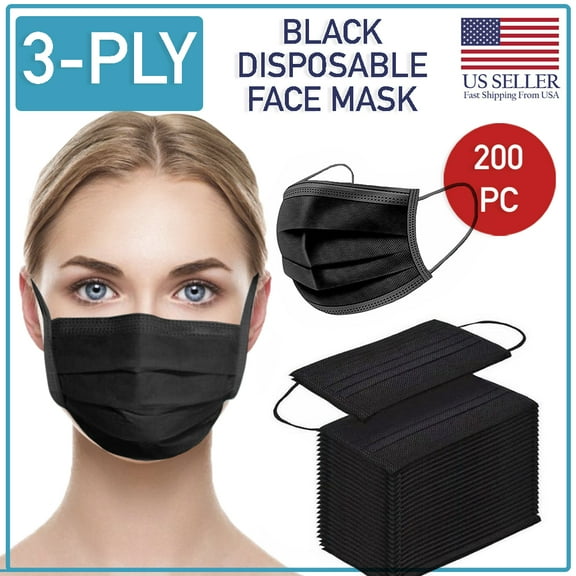Disposable 3-Ply Face Mask 200 PCS Medical Surgical Ear-Loop Mouth Cover