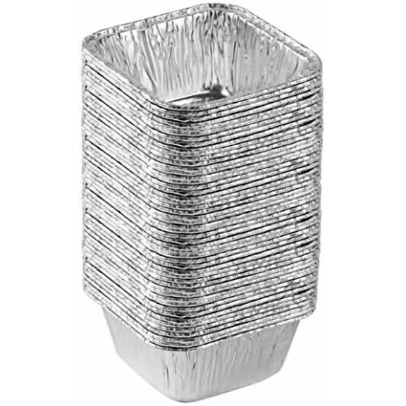 Disposable 4.25'' X 4.25 X 2'' Inch Square Aluminum Tin Foil Baking Pans Bakeware - Cookware Perfect for Baking Cakes,Brownies,Bread, Meatloaf, Lasagna, Pack of 50