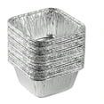 thumbnail image 1 of Disposable 4.25'' X 4.25 X 2'' Inch Square Aluminum Tin Foil Baking Pans Bakeware - Cookware Perfect for Baking CakesBrownies Bread Meatloaf Lasagna Pack of 25, 1 of 8