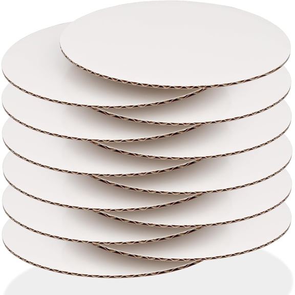 Disposable 6 Inch Round Cake Boards - Sturdy Corrugated White Cake Base - 12-Pack