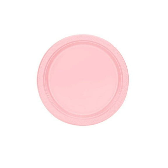 7" Pink Salad Plastic Plates:6CT