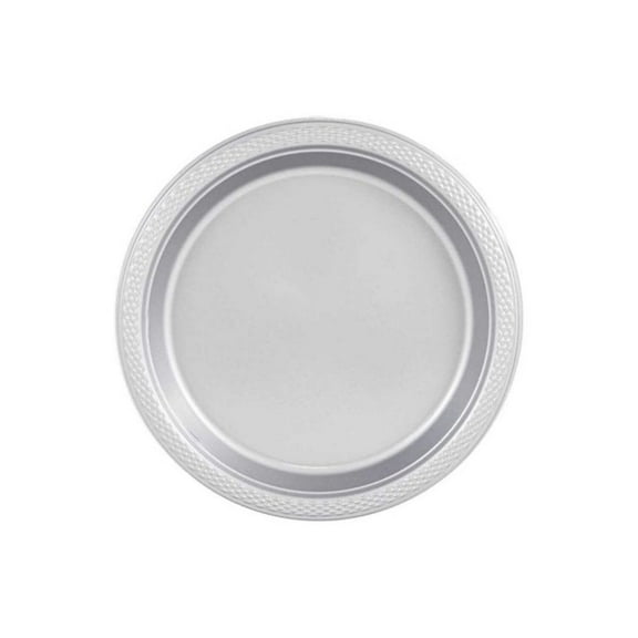 Disposable 7" Silver Salad Plastic Plates: 6 PCs