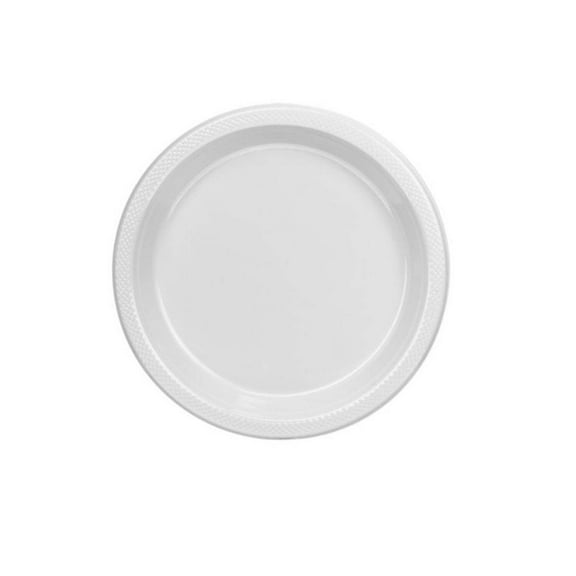 Disposable 7" White Salad Plastic Plates: 6 Pack
