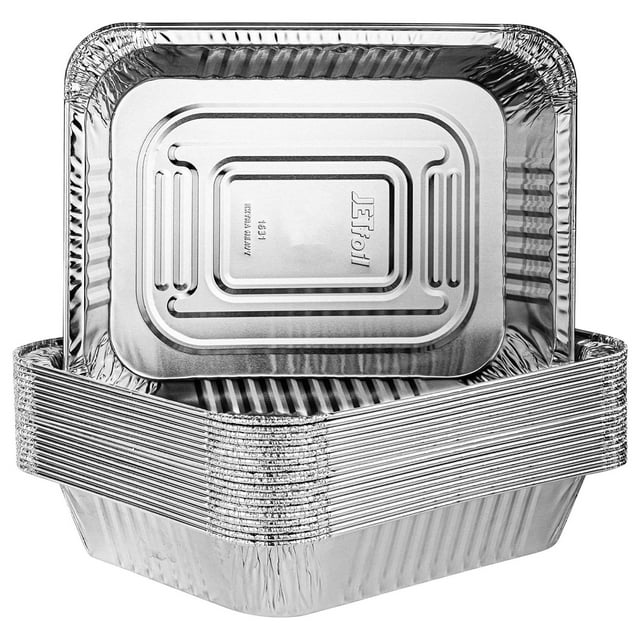 Disposable 9 x 13 Aluminum Pans Heavy Weight Half Size Deep Steam Table