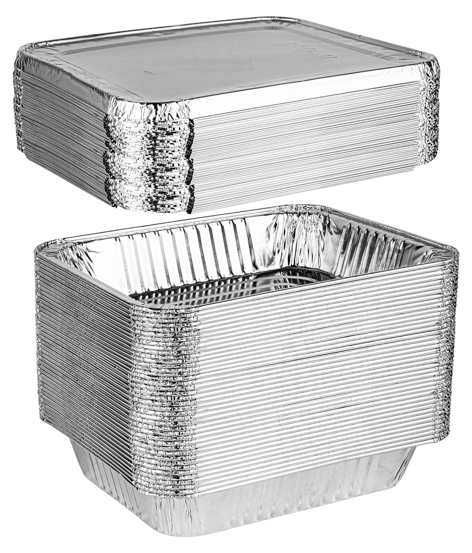 Disposable 9 x 13 Aluminum Pans With Lids Half Size Deep Steam Table