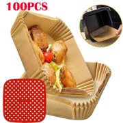 Disposable Air Fryer Parchment Paper Liner Non-Stick Square Paper Tray -100Pcs