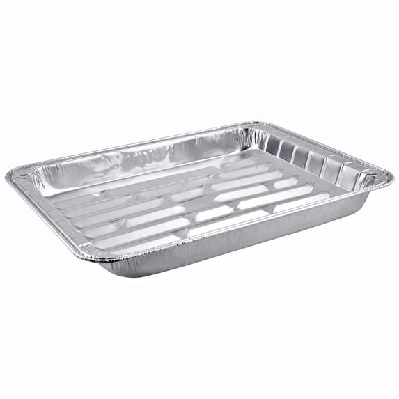 Disposable Aluminum Broiler Tray Pans - Large Pan Used for Cooking, Baking, Broil, BBQ and Grill 13" x 9" x 1" (20 Count)