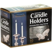 Disposable Aluminum Candle Holders-Heavy Duty Aluminum Protector, Drip Guard Candlestick Liner Inserts for Shabbat, Funeral Procession, Wedding Dinner All Occasion & Parties: 50CT