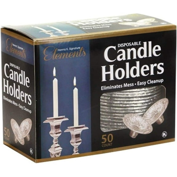 Disposable Aluminum Candle Holders-Heavy Duty Aluminum Protector, Drip Guard Candlestick Liner Inserts for Shabbat, Funeral Procession, Wedding Dinner All Occasion & Parties: 50CT