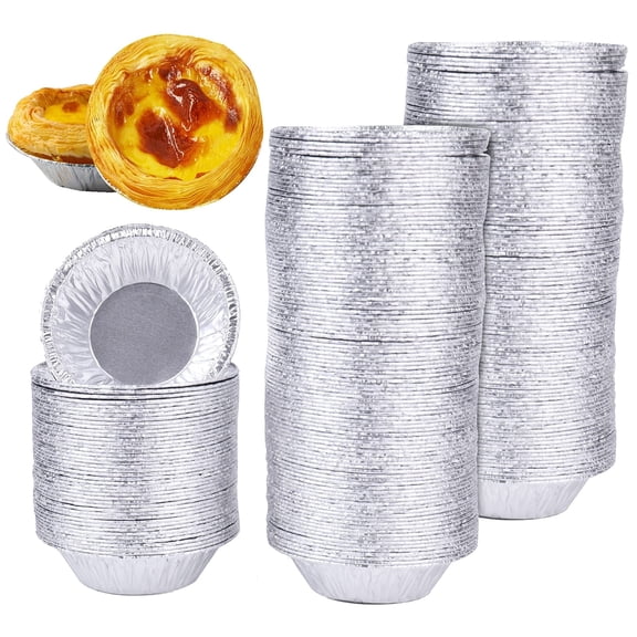 Disposable Aluminum Foil Baking Cups, 500 Pack, 2.8 Inch, For Tarts, Pies, Pudding