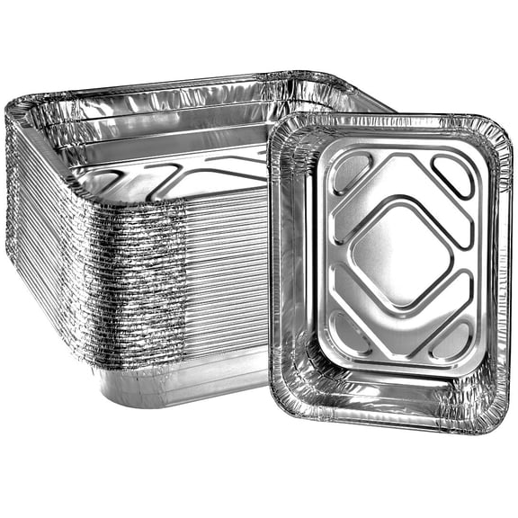 Disposable Aluminum Foil Pans (No Lids) by Green Direct - Half Size (9 x 13 inch) Baking & Roasting Pan for all kitchen & cooking needs, Pack of 30