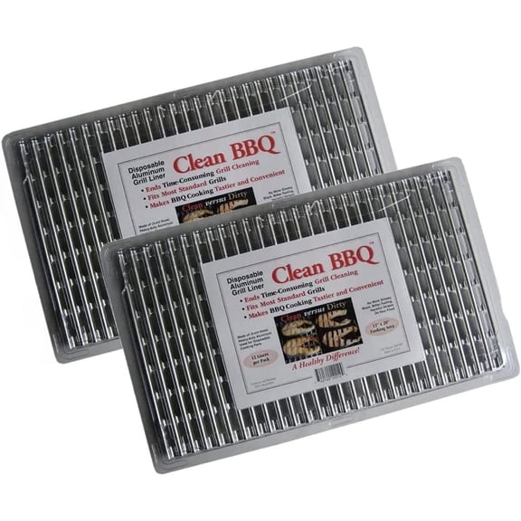 Disposable Aluminum Grill Liners Set of 24 Sheets of Grill Toppers