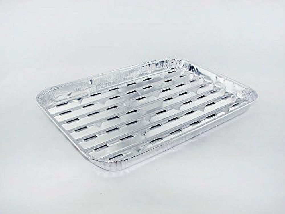 Disposable Aluminum Large BBQ Healthy Grilling Broiler Pans, W/Slotted
