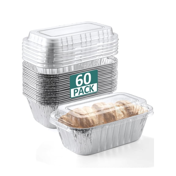 Disposable Aluminum Loaf Pans with Lids Small-Aluminum-Foil-Pans-Tin-Foil-Baking-Pans-Tin-Trays-Food-Containers-for-Baking-Cakes-Bread-Meat-Loaves