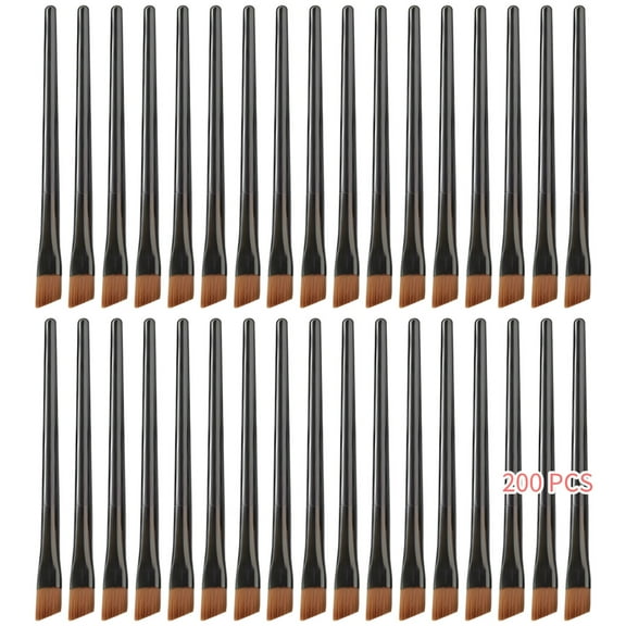 Disposable Angled Eyebrow Brushes, 200 Pcs Slant Tip Brow Brushes Bulk, Eyebrow Tinting & Eye Makeup Cosmetic Brushes, Soft Synthetic Fibers, Plastic Handles
