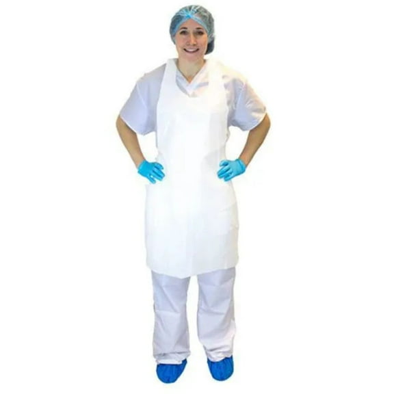 Disposable Apron 24" x 42" White Embossed Polyethylene 100 Box