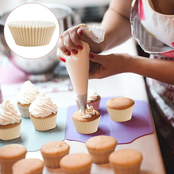Disposable Baking Cups, Cupcake Liners, Oil Proof Paper Molds for Muffins, Brownies, Cookies, 100 Count
