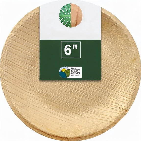 Disposable Bamboo 6 Inch Round Plates 200 Count