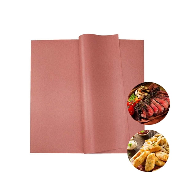 Disposable Barbecue Meat Wrapping Paper,11.8x11.8in Unwaxed Unbleached Peach Butcher Sheets,Food Grade Butcher Paper for Meat,Brisket,BBQ