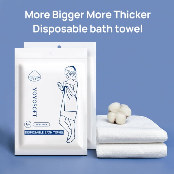 Disposable Bath Towel, 100% Viscose, 70140 cm, 65 gsm EF Textured, Soft Absorbent Towel for Travel, Hotel & Spa