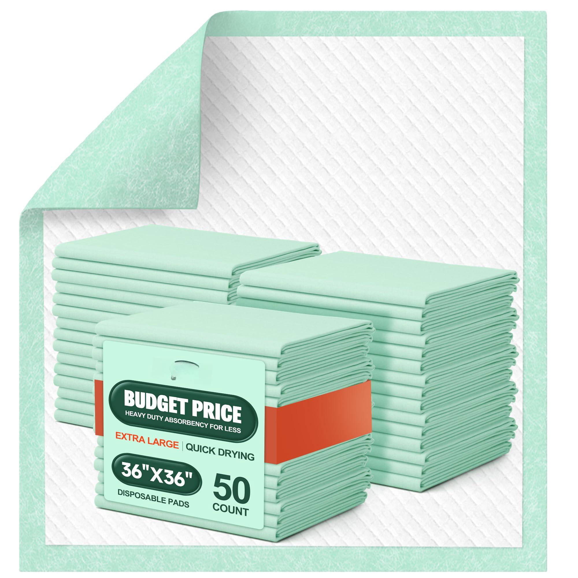 Disposable Bed Pads 36'' X Heavy Duty Underpads Extra Large For Unisex Adult  Senior And Pet (50 Count)