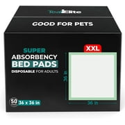 Disposable Bed Pads for Adults 36x36", 50 Count - Extra Large Bed Pads, Leakproof Incontinence Bed Pads, Chucks Pads Disposable Adult, Super Absorbent Disposable Underpads - Great for Adult, Babies