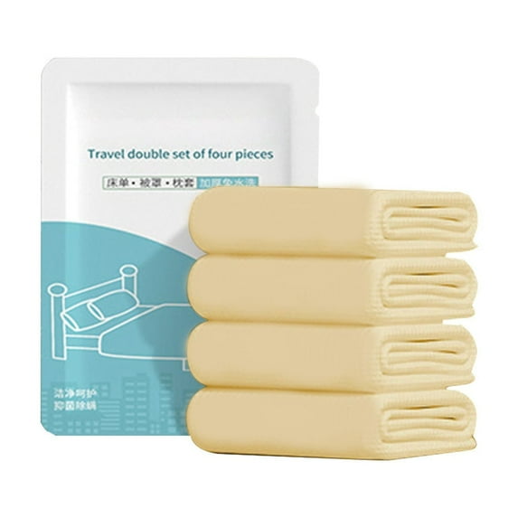 Disposable Bed Sheet and Duvet Cover Set, Portable Travel Bedding for Hotel and Camping, Thickened and Hygienic ( Yellow )