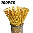 thumbnail image 1 of Disposable Biodegradable Glitter Paper Straws - 100-Pack Eco-Friendly Drink Accessories for Parties and Decorations, 1 of 4