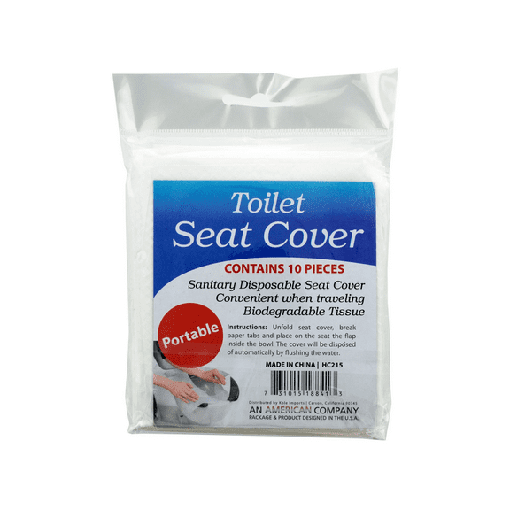 Disposable Biodegradable Toilet Seat Covers, Hygienic, Eco Friendly and Convenient for Travel and Public Restrooms, Fits Most Standard Seat for a Clean, Worry Free Experience, 10 Pieces/Pack, White