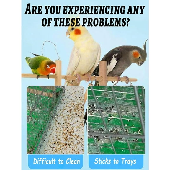 Disposable Bird Cage Liners -  Plastic Parakeet Liner Bags - 100 Pcs Universal Film for Finches, Canaries, Cockatiels