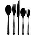 thumbnail image 1 of Disposable Black Flatware Set 5-in-1 - Elegant, Durable, and Lightweight Cutlery for Parties, Weddings, and Special Occasions - Catering Supplies, Hassle-Free Cleanup (80), 1 of 3