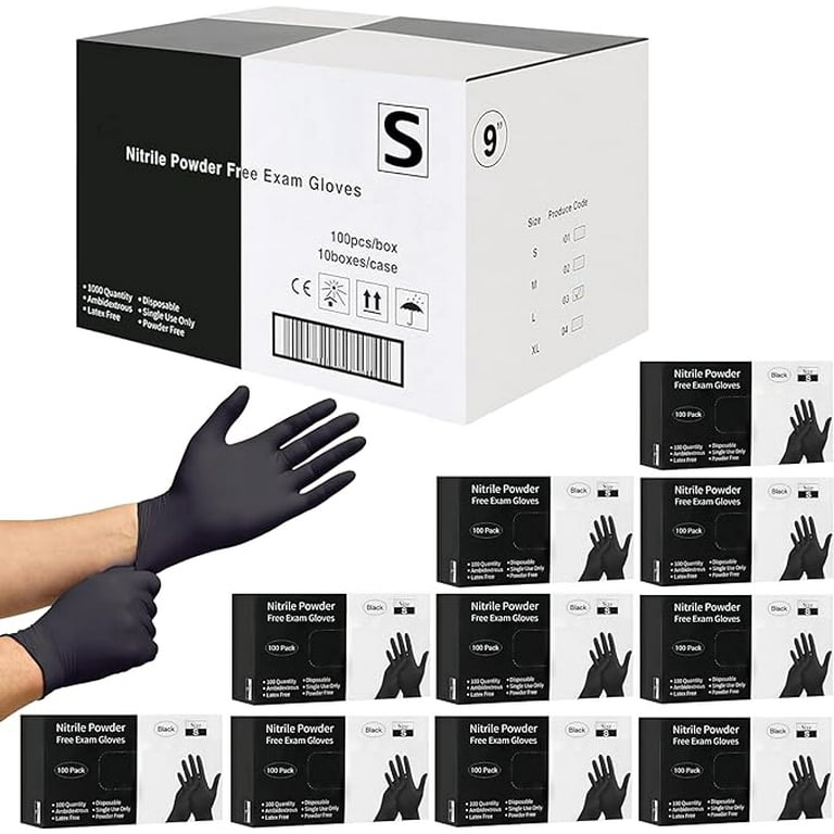 Black Nitrile Gloves 5 Mill 1000PCs (1 on sale Case)