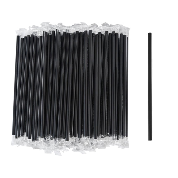 Disposable Black Plastic Boba Straws – Individually Wrapped for Bubble Tea, Smoothies, Milkshakes, BPA-Free, Durable, for Parties, Cafes, Home Use, Available in Blac