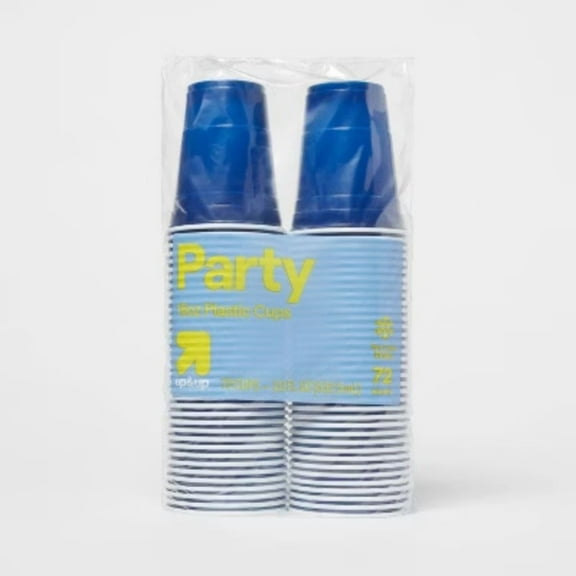 Disposable Blue Plastic Cups - 72ct/18oz -